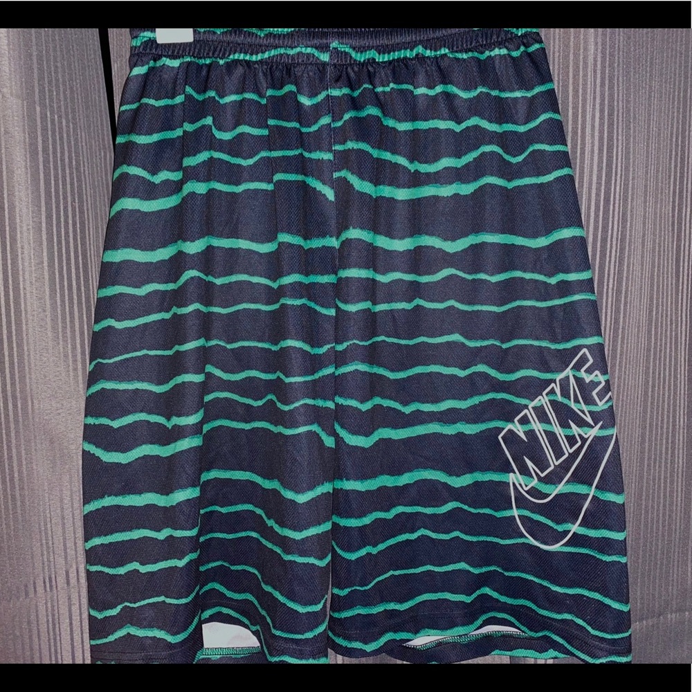 Black Green Striped Nike Shorts
